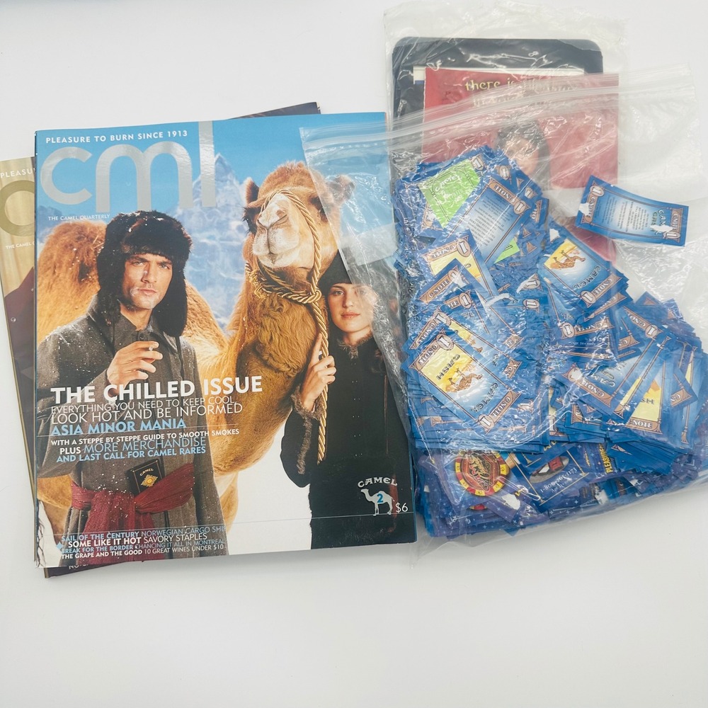 Camel Vintage Memorabilia Lot CML Magazines and Large Bag of Camel Cash C-Notes
